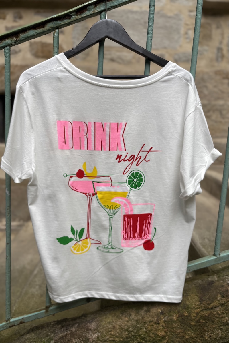 T-SHIRT DRINK BLANC H25
