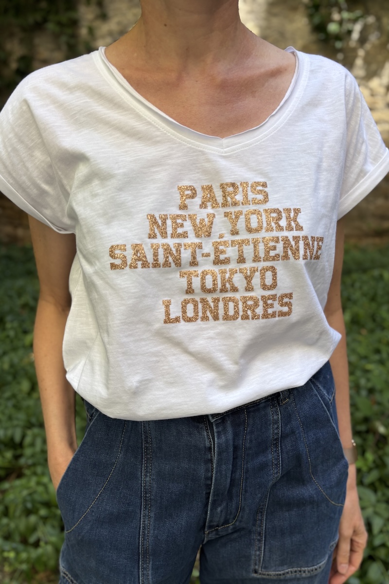 T-SHIRT TAL BLANC PARIS NEW CAMEL PAIL H25