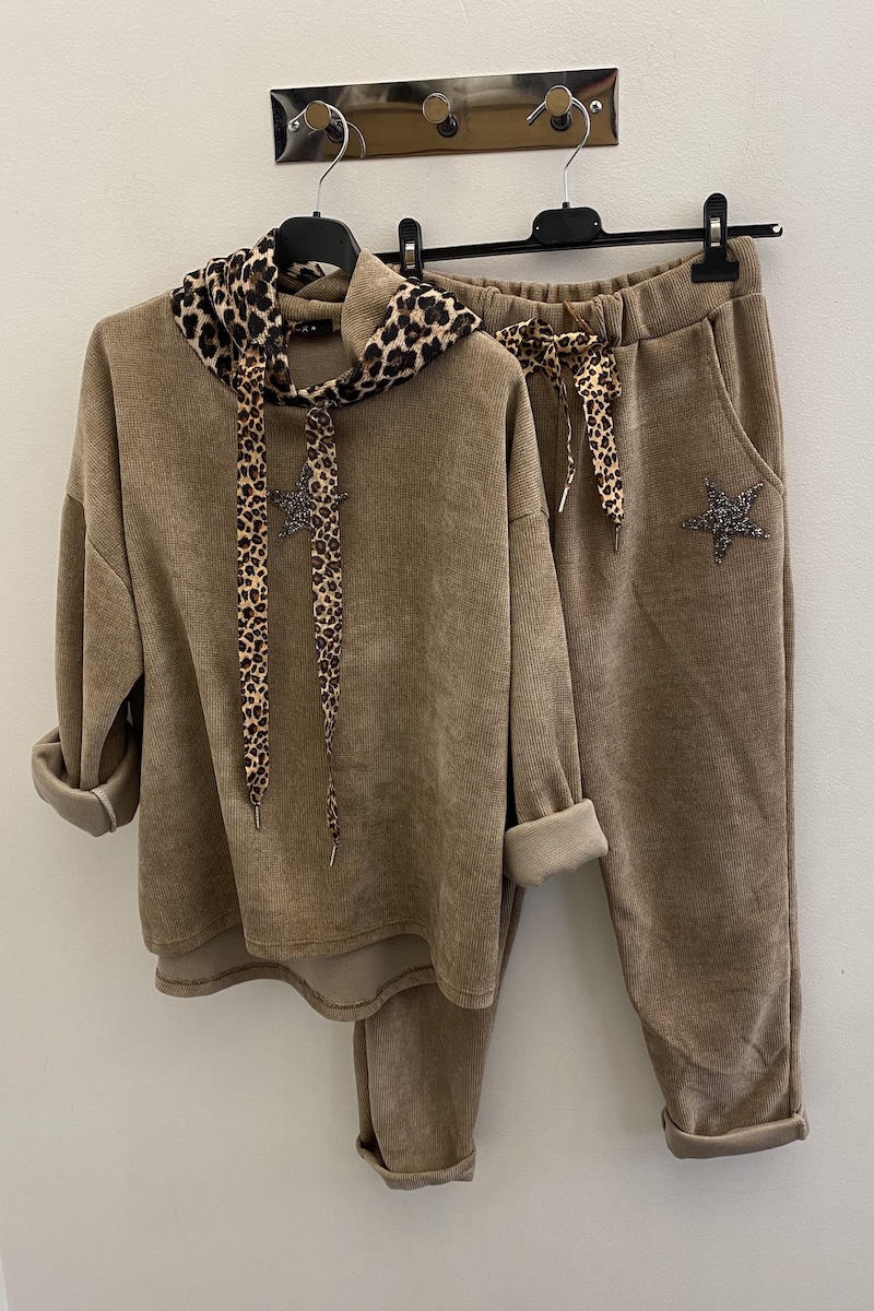 SWEAT ABY VELOURS TAUPE H25