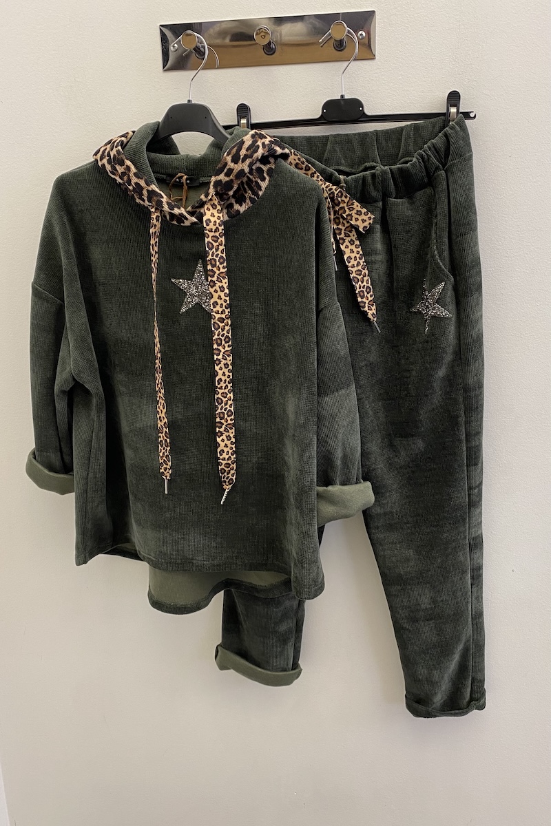 SWEAT ABY VELOURS KAKI H25