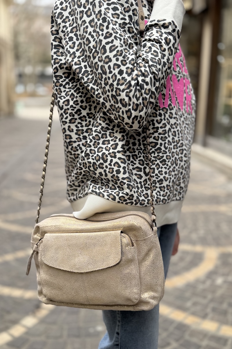 SAC NAINA LARGE GOLD SNOW E25