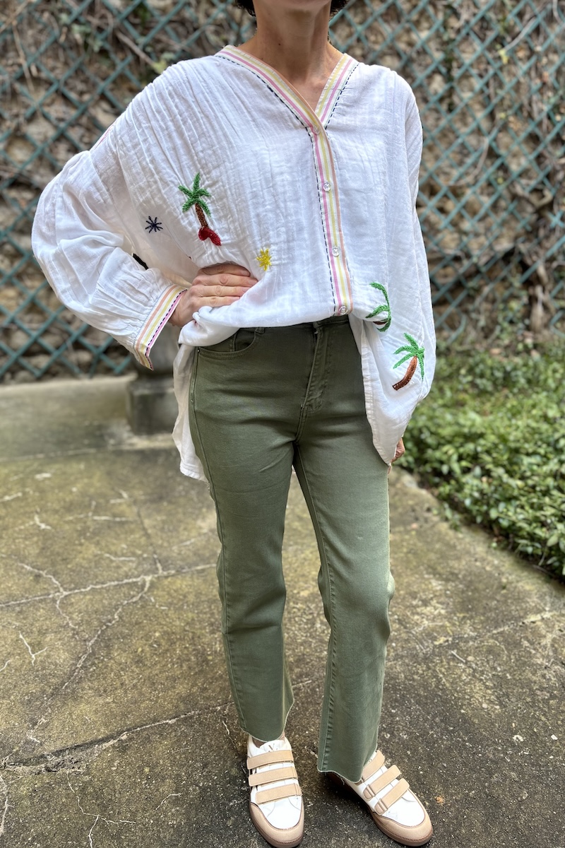 JEAN FLARED KAKI E25