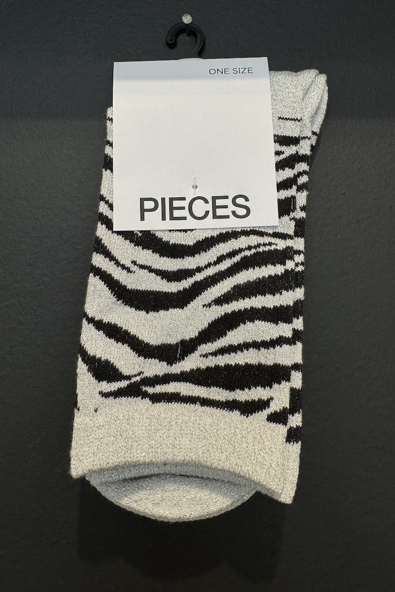 CHAUSSETTE SEBBY ZEBRA WHITE H25