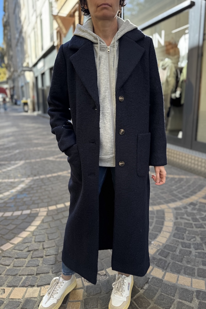 MANTEAU STIPA LONG DARK NAVY H25