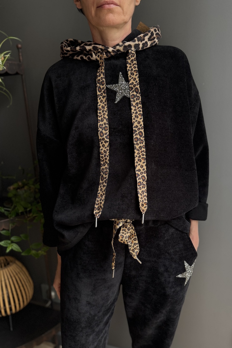 SWEAT ABY VELOURS NOIR H25