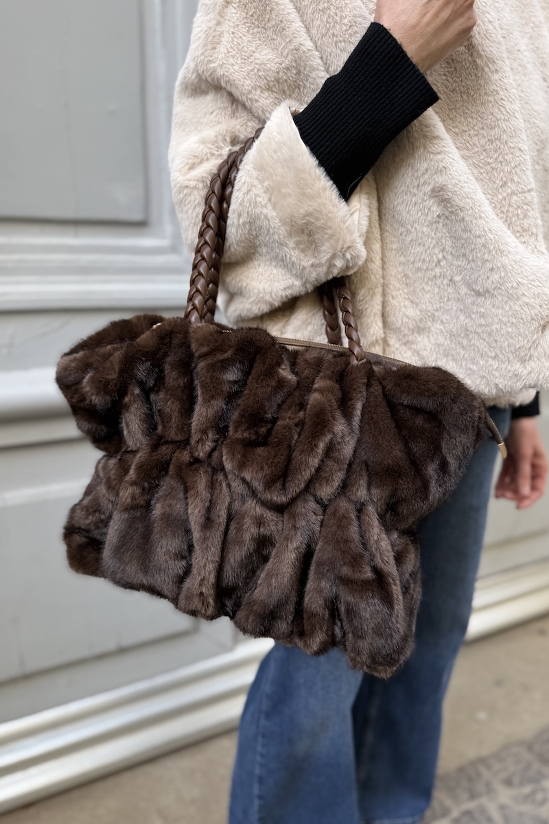 SAC FOURRURE CHOCO H25