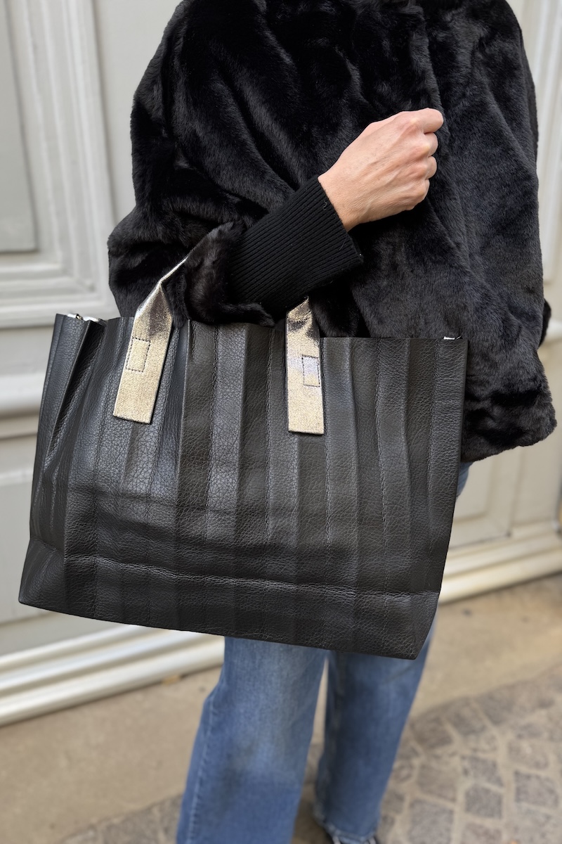 SAC REVERSIBLE NOIR / ARGENT E25
