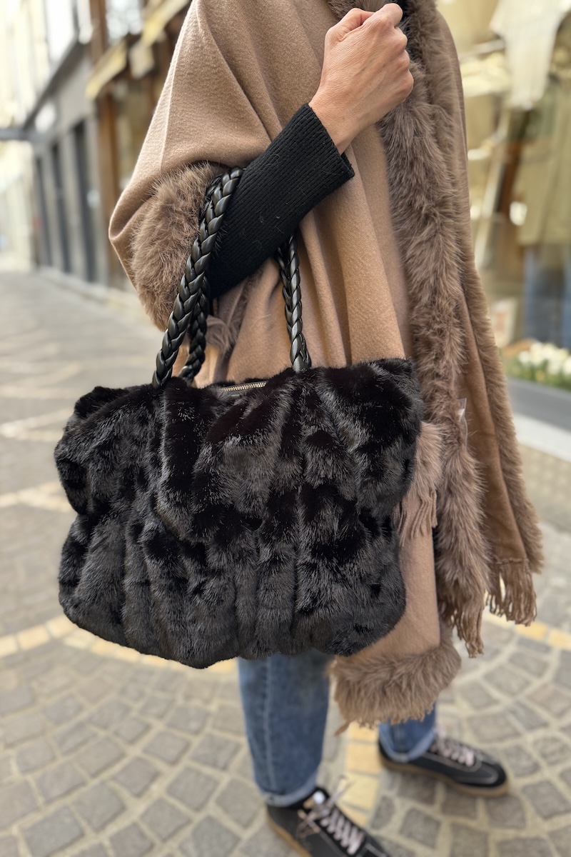 SAC FOURRURE NOIR H25