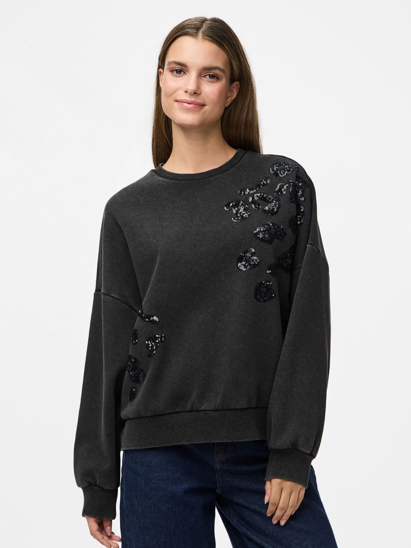 SWEAT MIE SEQUINS BLACK H25